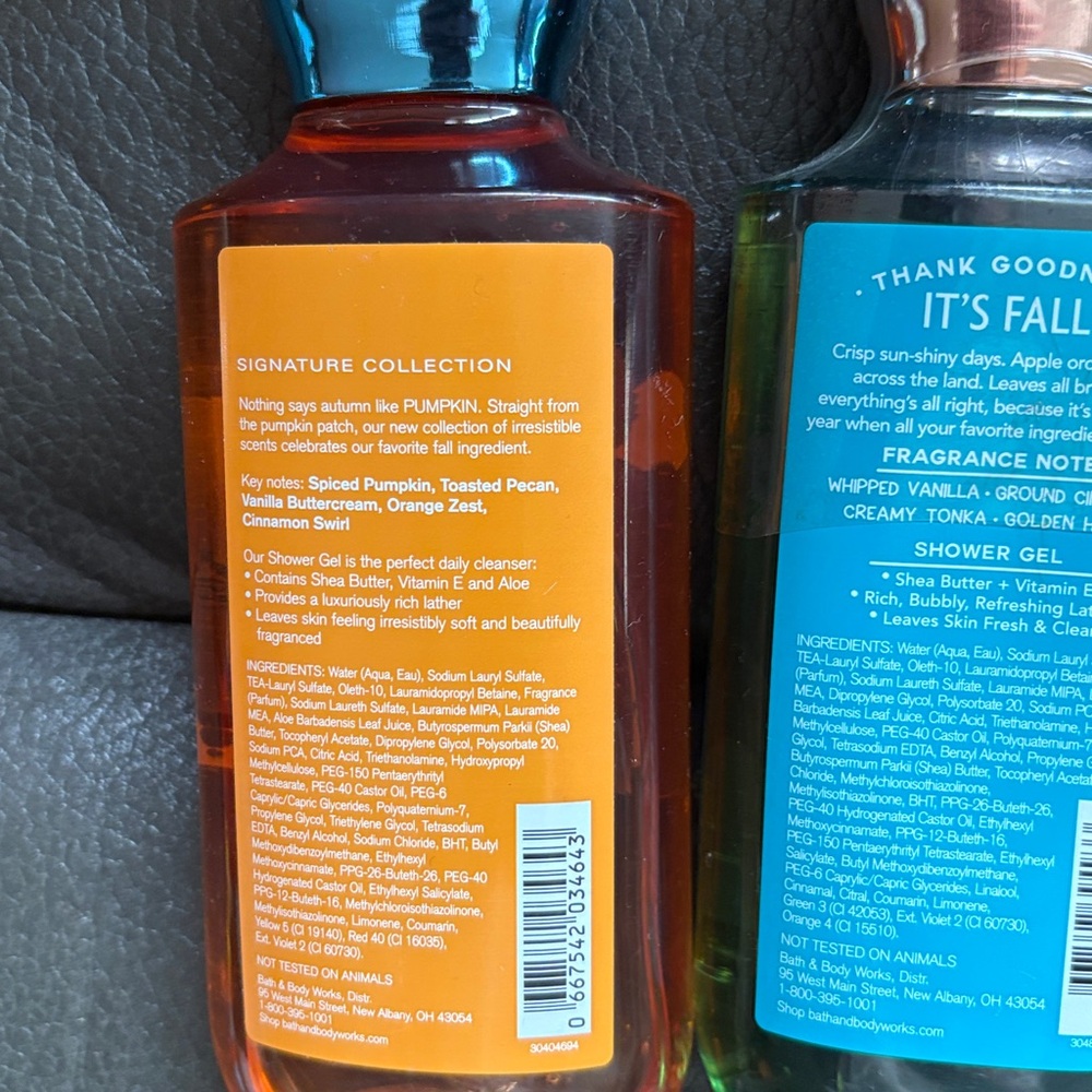 Bath and body shower gels in pumpkin cupcake and whipped vanilla spice - Picture 5 of 7